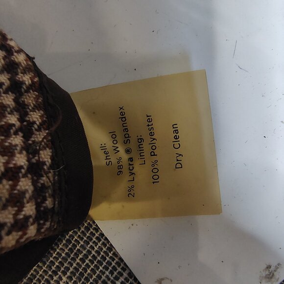 Talbots Pants Women's Size 4 Petite Plaid Houndstooth High Waist Flare - Picture 9 of 12